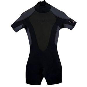 Aqua Lung Quantum Stretch 3mm Women's‎ Black Short Wetsuit Size 3/4 Small